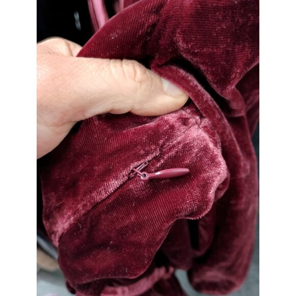 J. Crew Womens Velvet Blouse Top Size 12 Burgundy V Neck Long Sleeve Whimsygoth - Picture 10 of 10